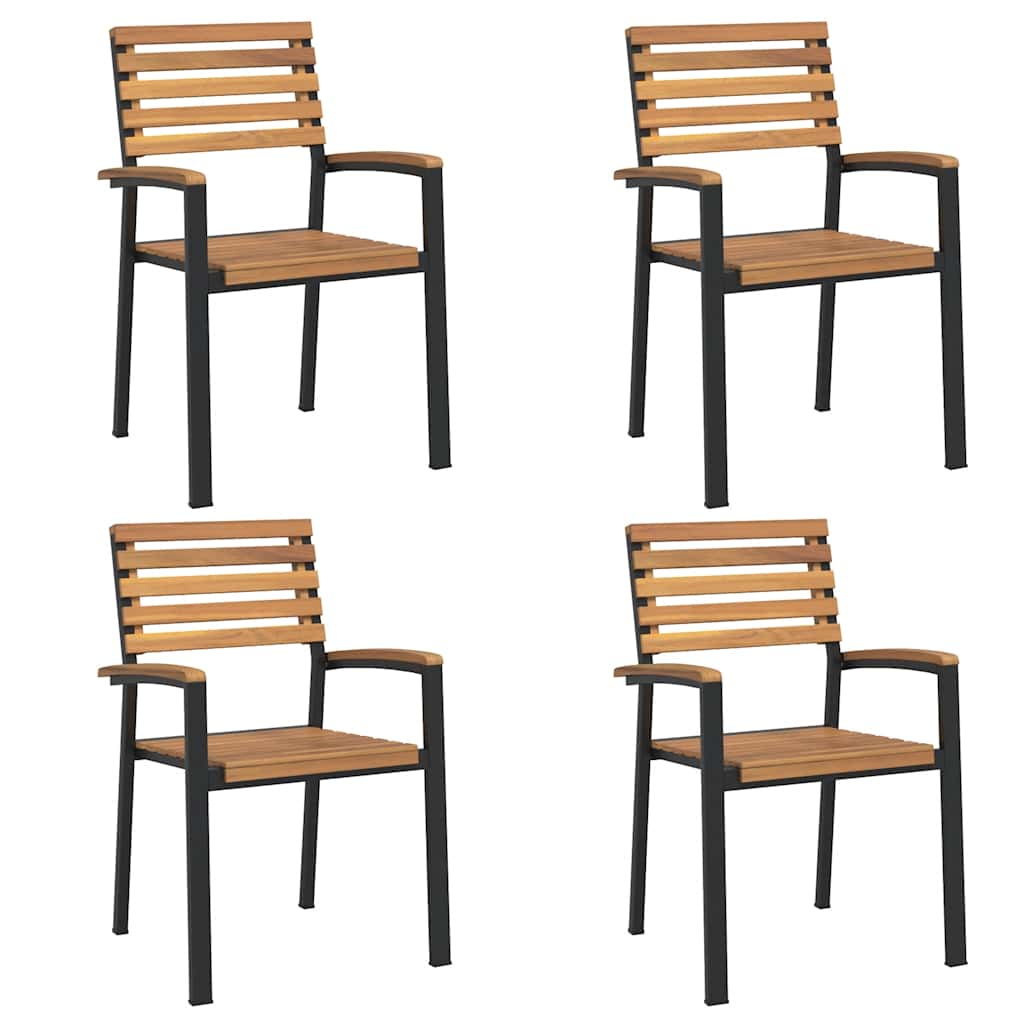 vidaXL 5 Piece Garden Dining Set Solid Wood Acacia and Metal
