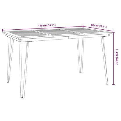 vidaXL 5 Piece Garden Dining Set Solid Wood Acacia and Metal