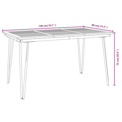 vidaXL 7 Piece Garden Dining Set Solid Wood Acacia and Metal