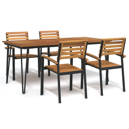 vidaXL Garden Dining Set | Natural Wood and Black
