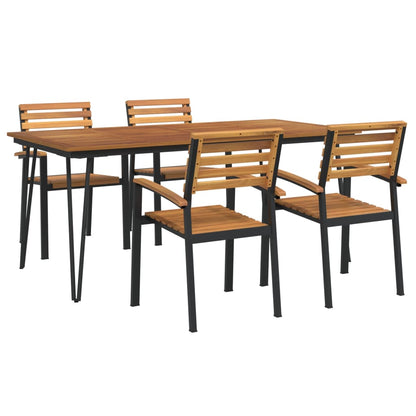 vidaXL Garden Dining Set | Natural Wood and Black