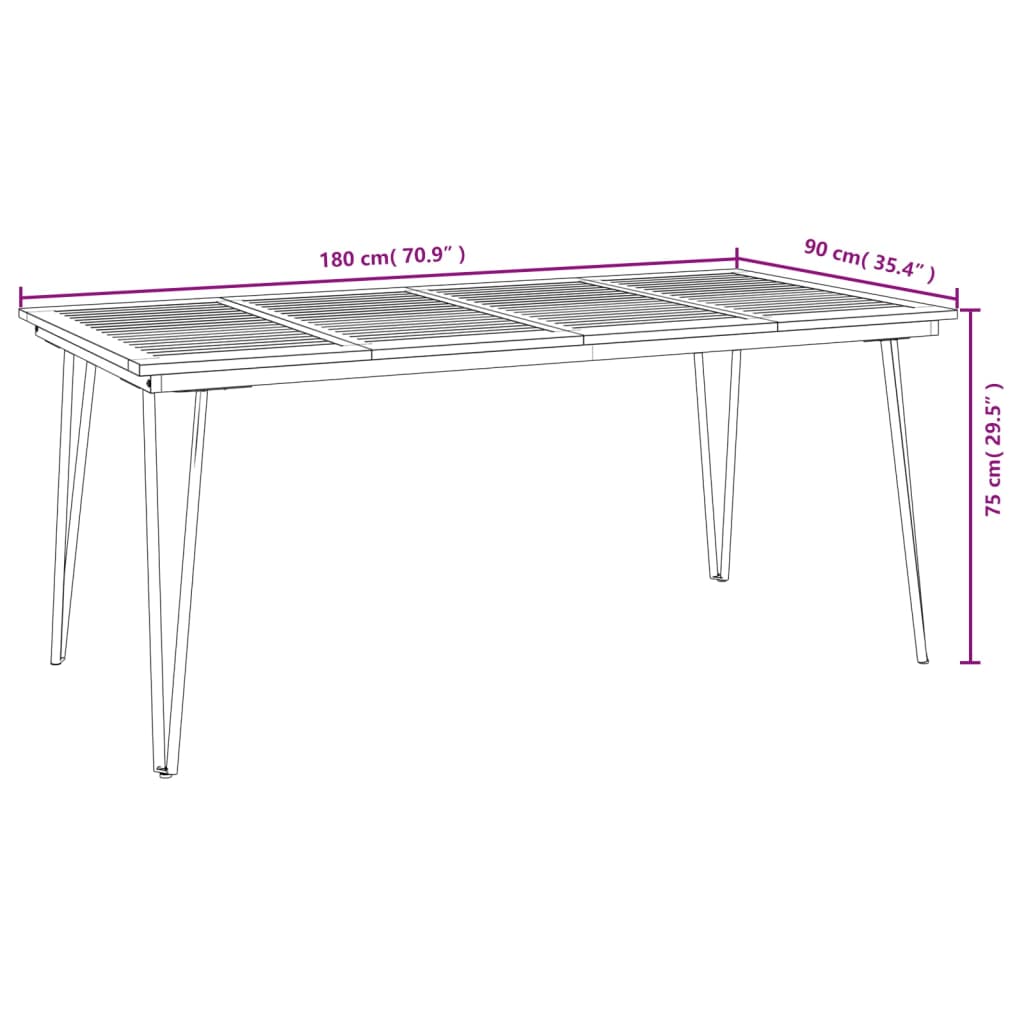 vidaXL Garden Dining Set | Natural Wood and Black