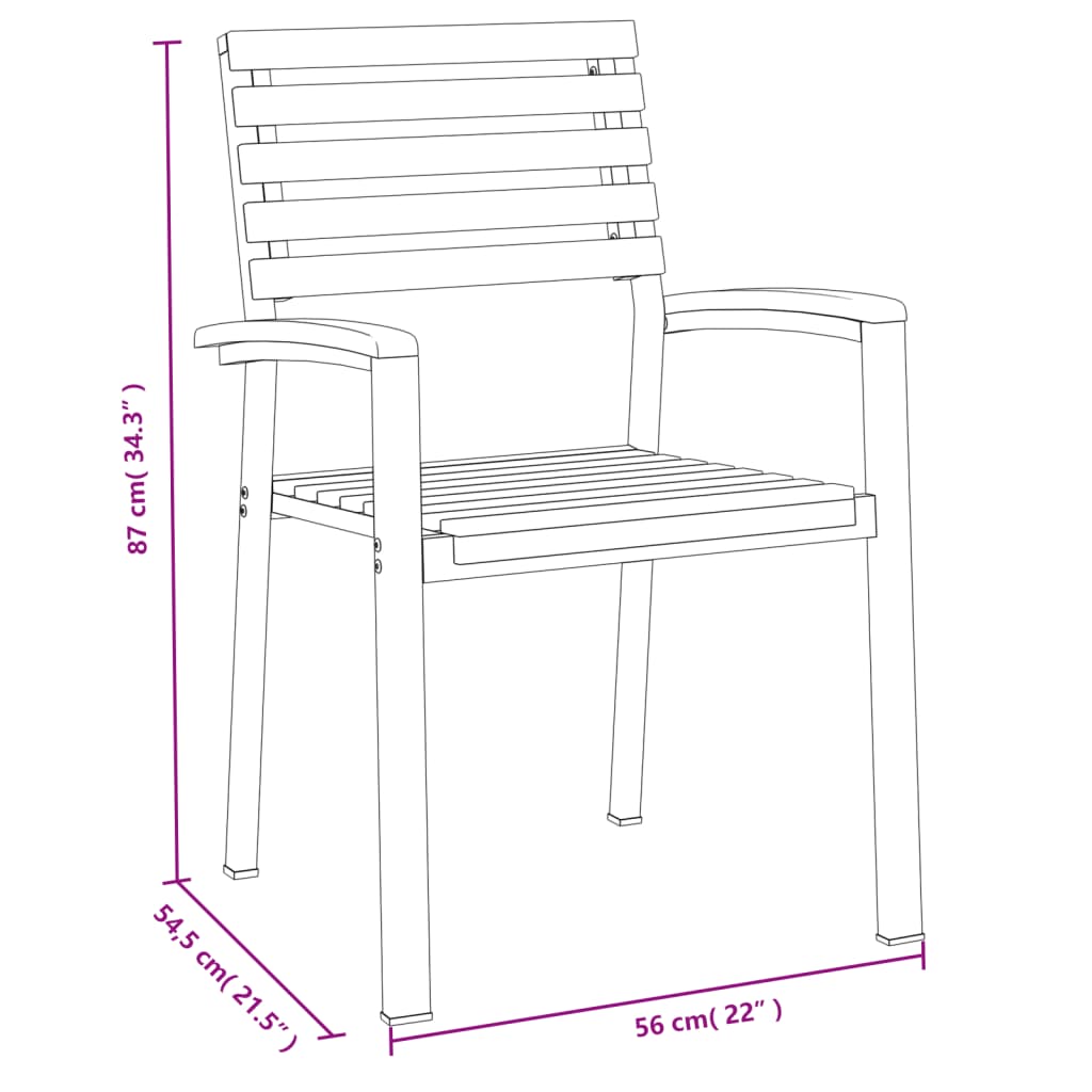 vidaXL Garden Dining Set | Natural Wood and Black