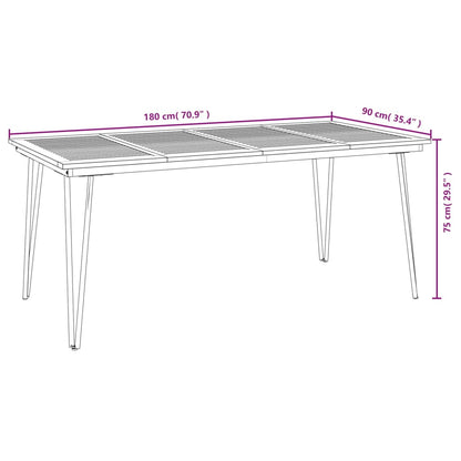 vidaXL 7 Piece Garden Dining Set Solid Wood Acacia and Metal