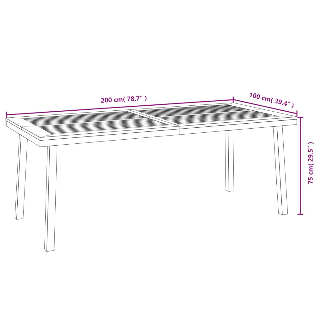 vidaXL 9 Piece Garden Dining Set Solid Wood Acacia and Metal
