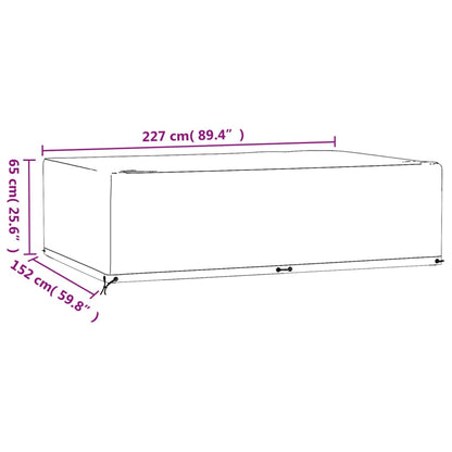 vidaXL Garden Furniture Covers 2 pcs 12 Eyelets 227x152x65 cm Rectangular