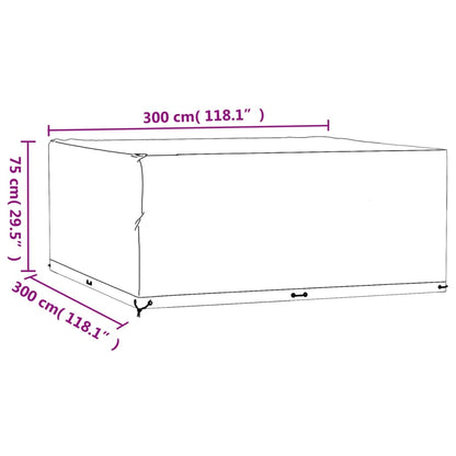 vidaXL Garden Furniture Covers 2 pcs 16 Eyelets 300x300x75 cm Square