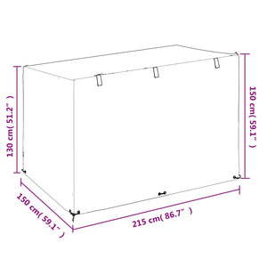 vidaXL Swing Bench Covers 2 pcs 12 Eyelets 215x150x130/150 cm Polyethylene