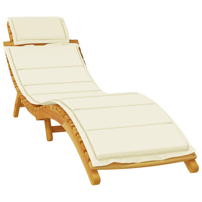 vidaXL Sun Lounger | Set of 2 | Cream | Solid acacia wood | Adult Size