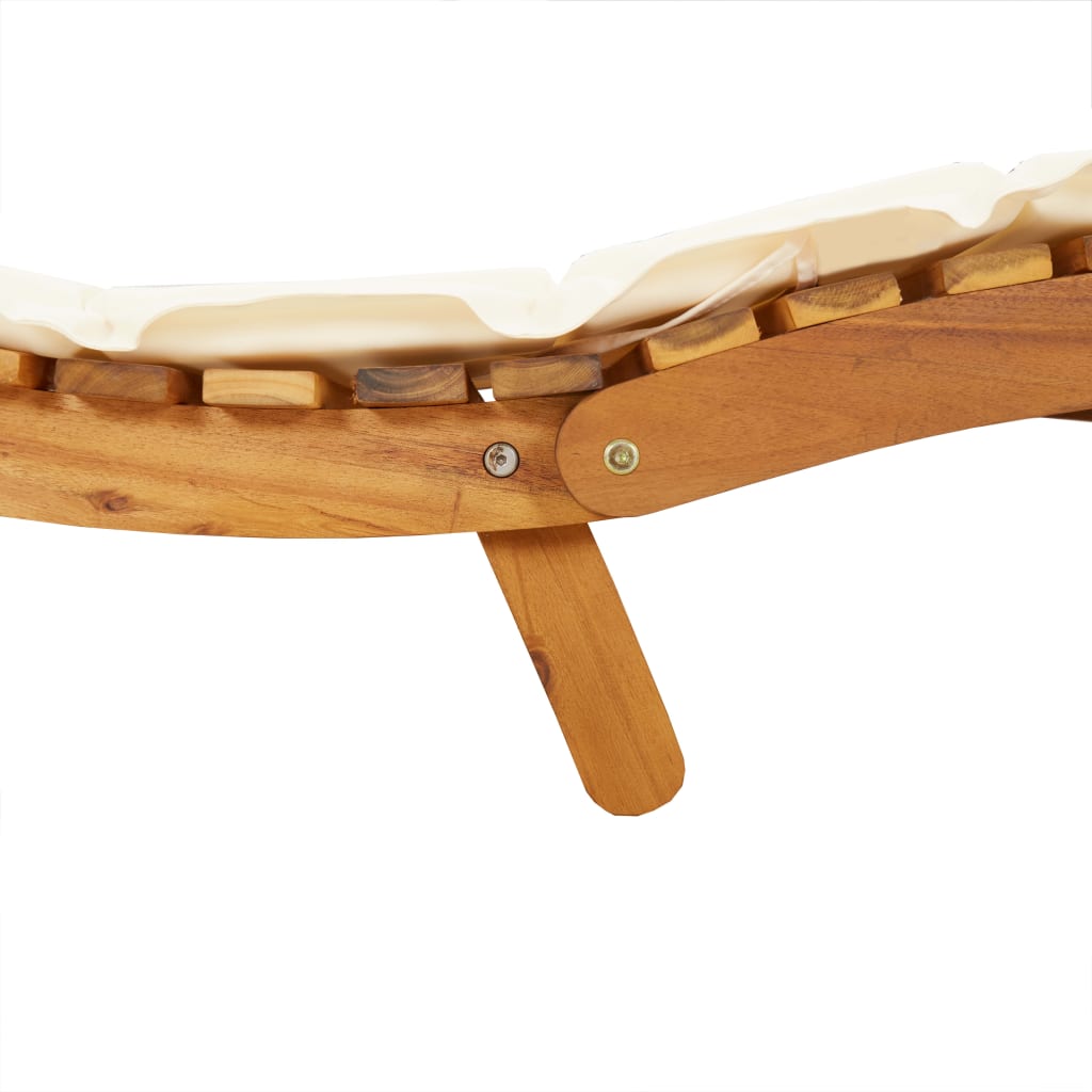vidaXL Sun Lounger | Set of 2 | Cream | Solid acacia wood | Adult Size