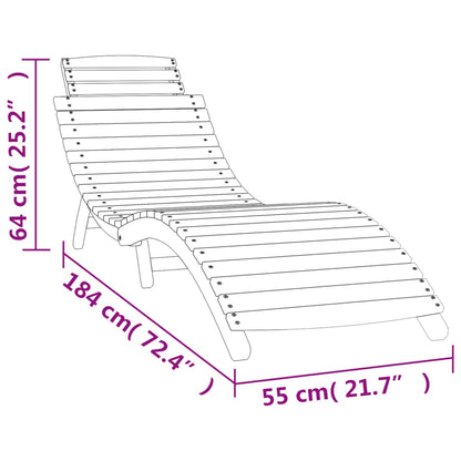 vidaXL Sun Lounger | Set of 2 | Cream | Solid acacia wood | Adult Size