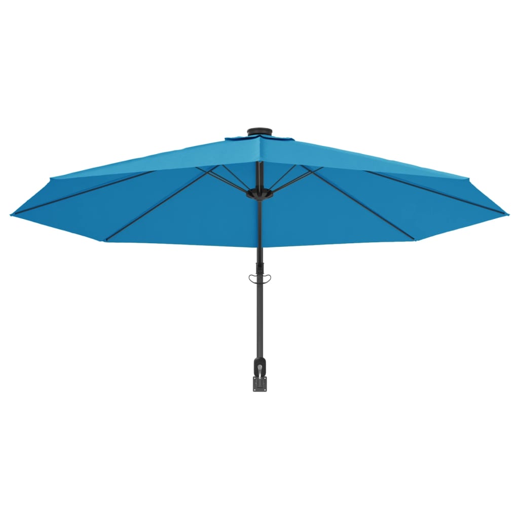 vidaXL Garden Parasol | Sea blue | Polyester, Powder-Coated Aluminium | Large