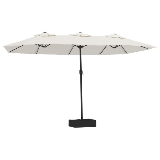 vidaXL Garden Parasol | Sand white, Dark grey | Polyester, Powder-Coated Iron