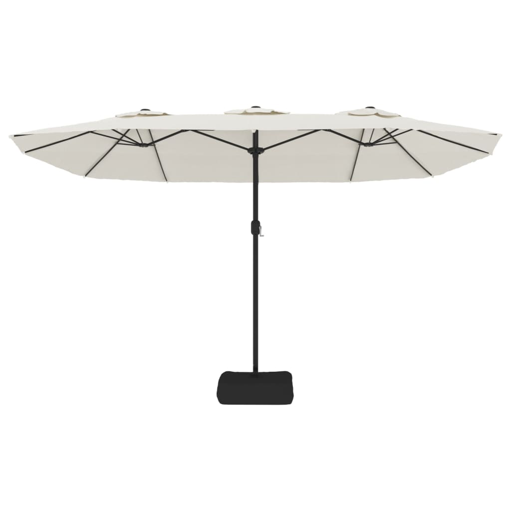 vidaXL Double-Head Parasol Sand White 449x265 cm