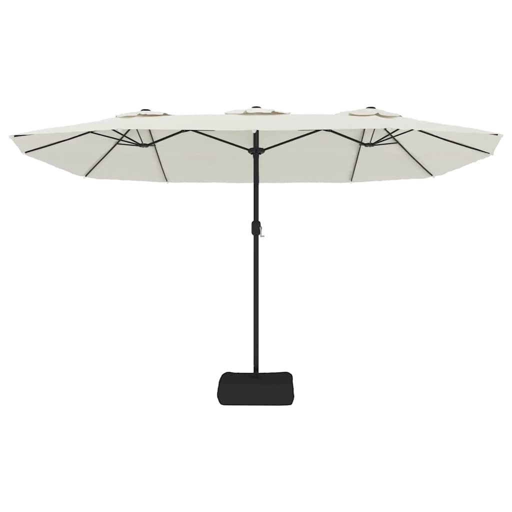 vidaXL Double-Head Parasol Sand White 449x265 cm