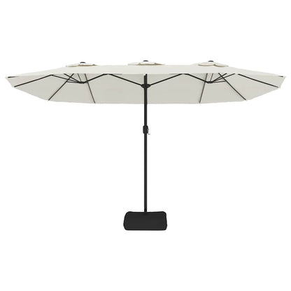 vidaXL Double-Head Parasol Sand White 449x265 cm