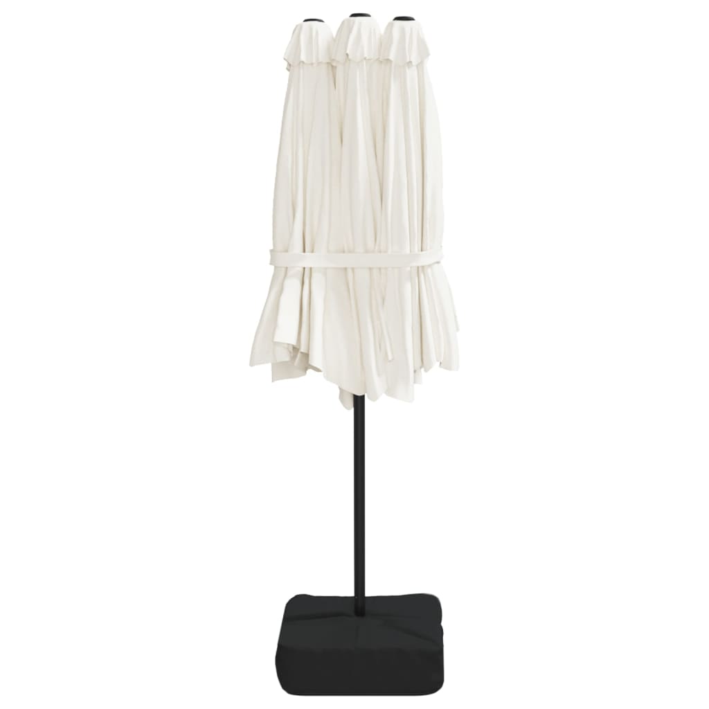 vidaXL Double-Head Parasol Sand White 449x265 cm