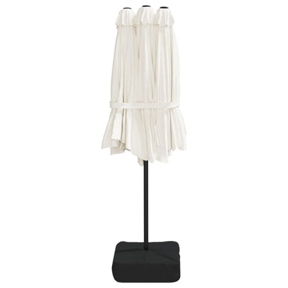 vidaXL Double-Head Parasol Sand White 449x265 cm