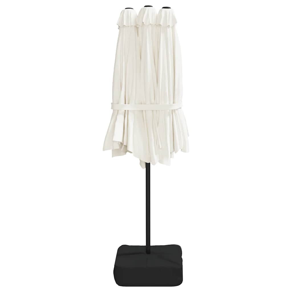 vidaXL Double-Head Parasol Sand White 449x265 cm