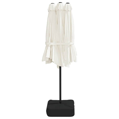 vidaXL Double-Head Parasol Sand White 449x265 cm