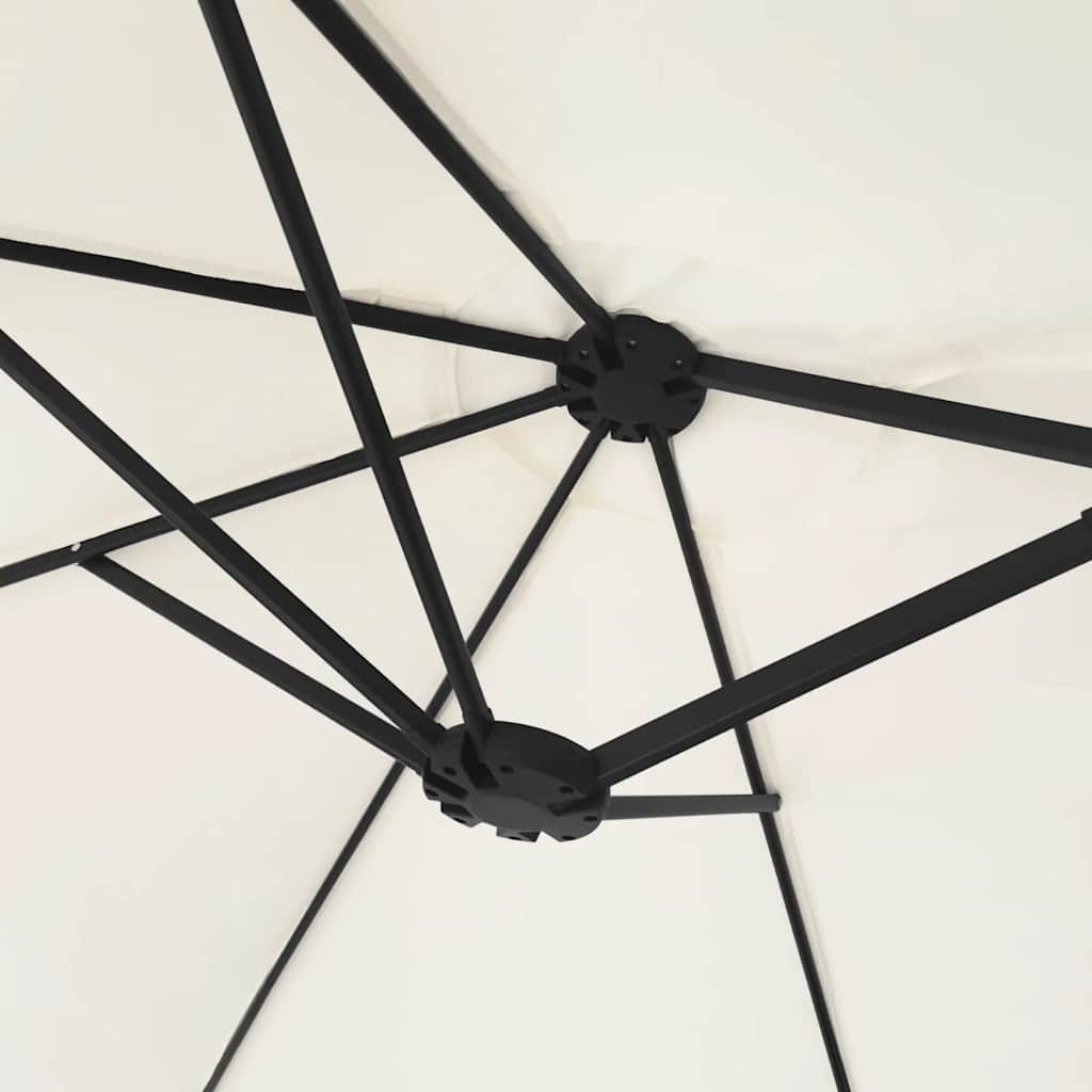 vidaXL Double-Head Parasol Sand White 449x265 cm