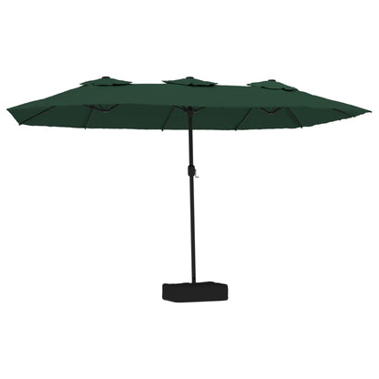 vidaXL Garden Parasol | Green, Dark Grey | Polyester, Powder-Coated Iron | Large