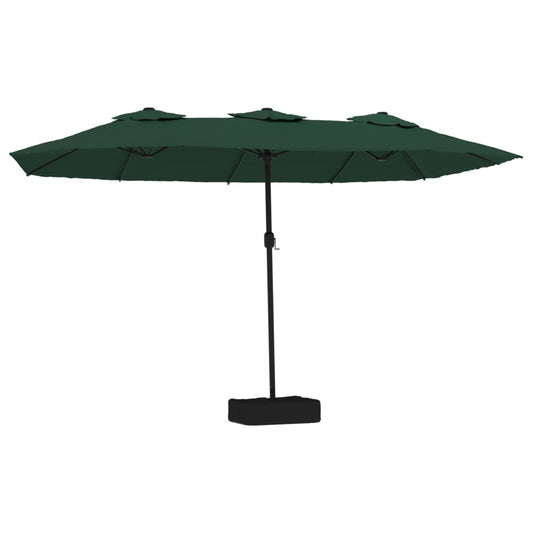 vidaXL Garden Parasol | Green, Dark Grey | Polyester, Powder-Coated Iron | Large