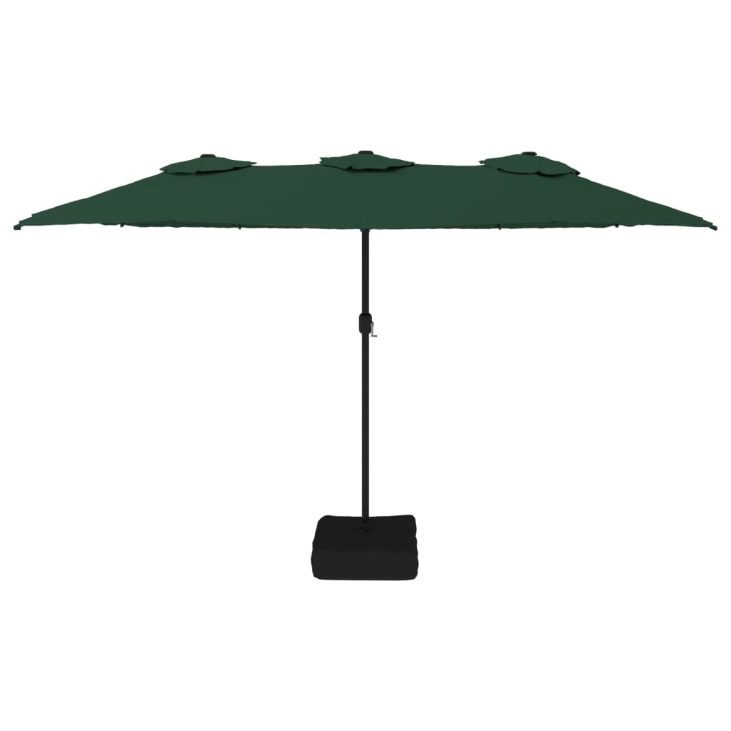 vidaXL Garden Parasol | Green, Dark Grey | Polyester, Powder-Coated Iron | Large