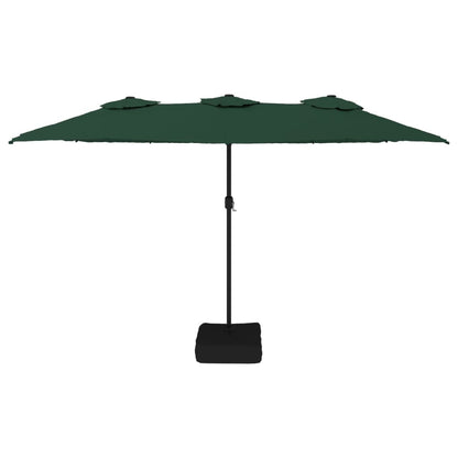 vidaXL Garden Parasol | Green, Dark Grey | Polyester, Powder-Coated Iron | Large