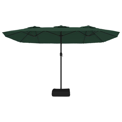 vidaXL Garden Parasol | Green, Dark Grey | Polyester, Powder-Coated Iron | Large