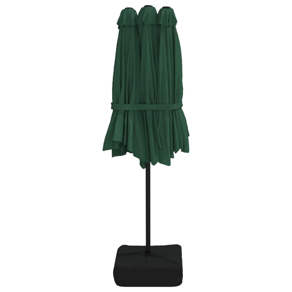 vidaXL Garden Parasol | Green, Dark Grey | Polyester, Powder-Coated Iron | Large