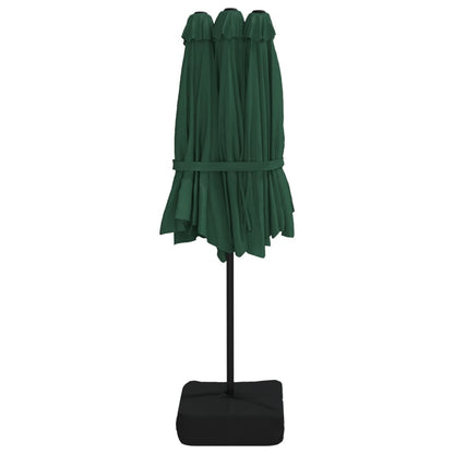 vidaXL Garden Parasol | Green, Dark Grey | Polyester, Powder-Coated Iron | Large