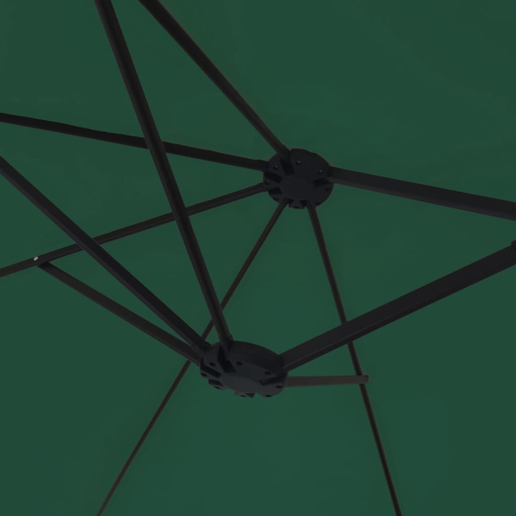 vidaXL Garden Parasol | Green, Dark Grey | Polyester, Powder-Coated Iron | Large