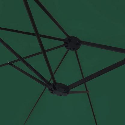vidaXL Garden Parasol | Green, Dark Grey | Polyester, Powder-Coated Iron | Large