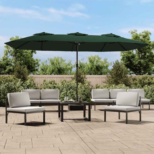 vidaXL Double-Head Parasol Green 449x265 cm