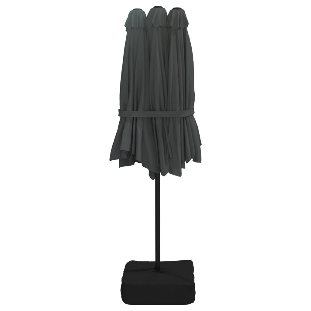vidaXL Garden Parasol | Anthracite | Polyester | Double-head | Foldable