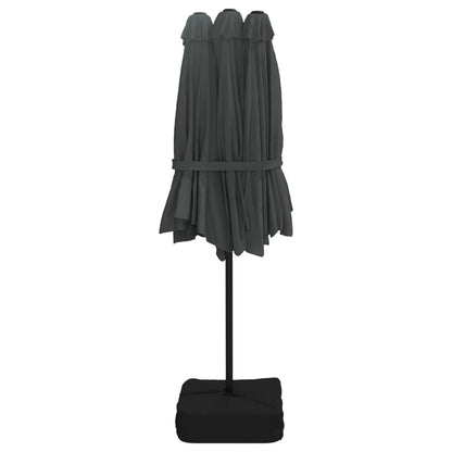 vidaXL Garden Parasol | Anthracite | Polyester | Double-head | Foldable