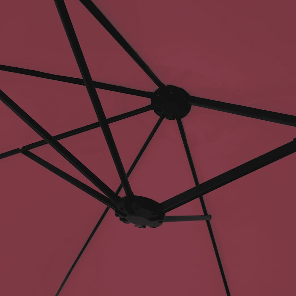 vidaXL Double-Head Garden Parasol Bordeaux Red 449x265 cm