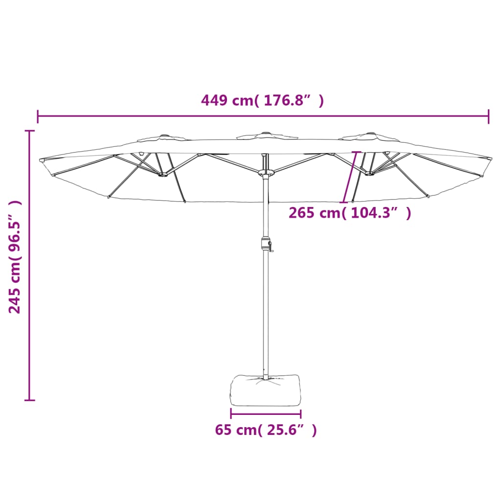 vidaXL Garden Parasol | Bordeaux red, dark grey