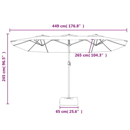 vidaXL Garden Parasol | Bordeaux red, dark grey