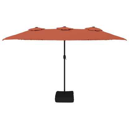 vidaXL Garden Parasol | Terracotta, Dark Grey | Powder-coated iron, Polyester