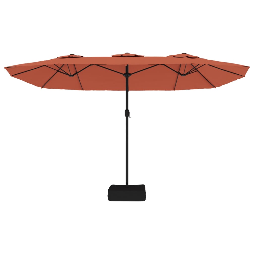 vidaXL Garden Parasol | Terracotta, Dark Grey | Powder-coated iron, Polyester