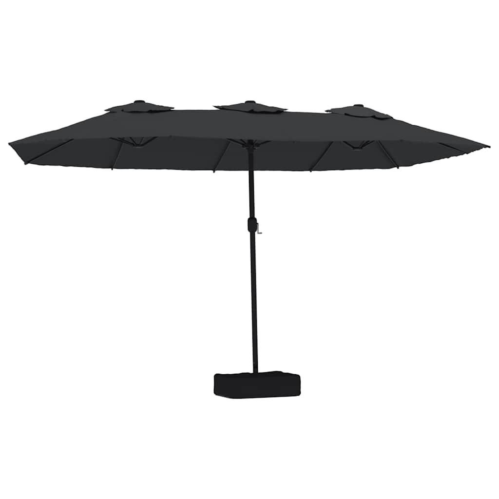 vidaXL Double-Head Garden Parasol Black 449x265 cm