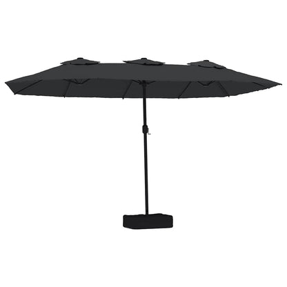 vidaXL Double-Head Garden Parasol Black 449x265 cm