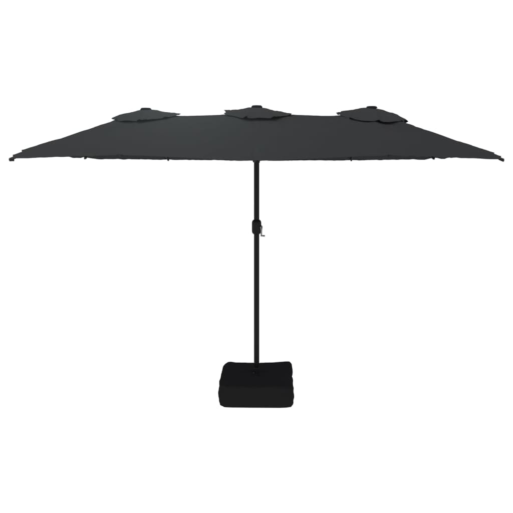 vidaXL Double-Head Garden Parasol Black 449x265 cm