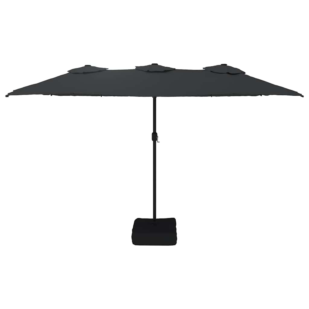 vidaXL Double-Head Garden Parasol Black 449x265 cm