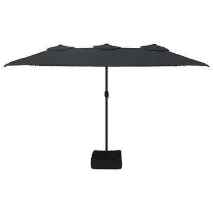 vidaXL Double-Head Garden Parasol Black 449x265 cm