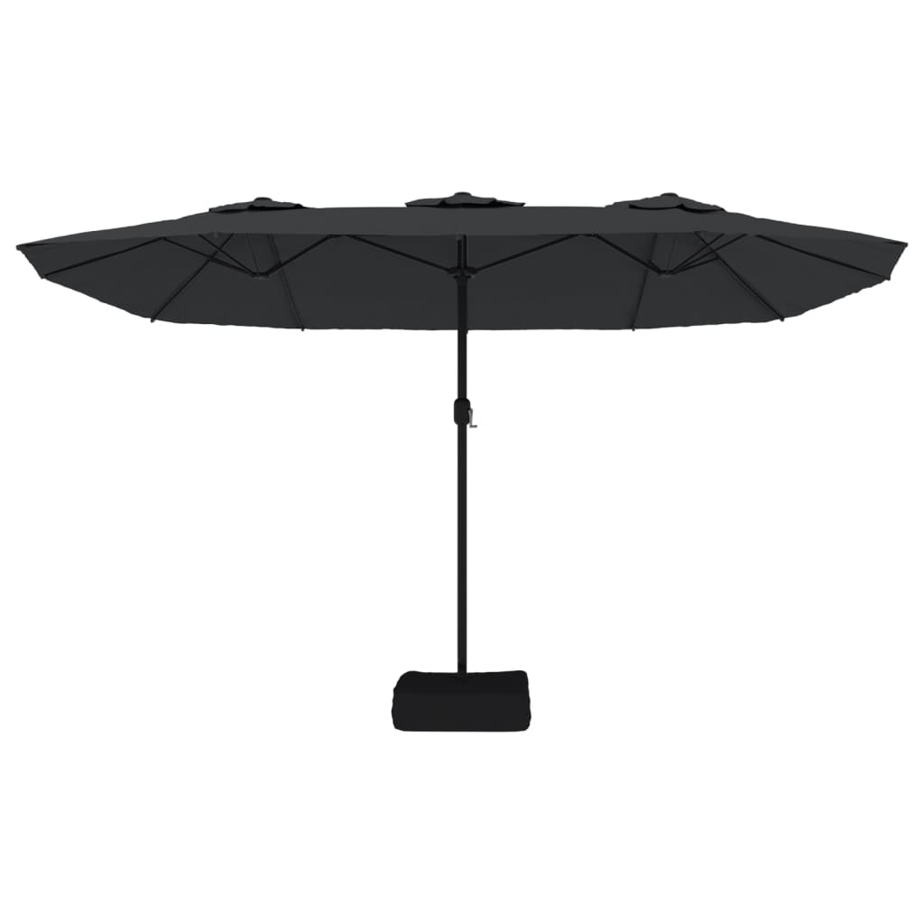 vidaXL Double-Head Garden Parasol Black 449x265 cm