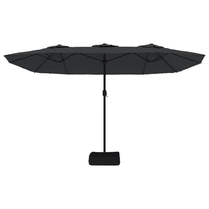 vidaXL Double-Head Garden Parasol Black 449x265 cm