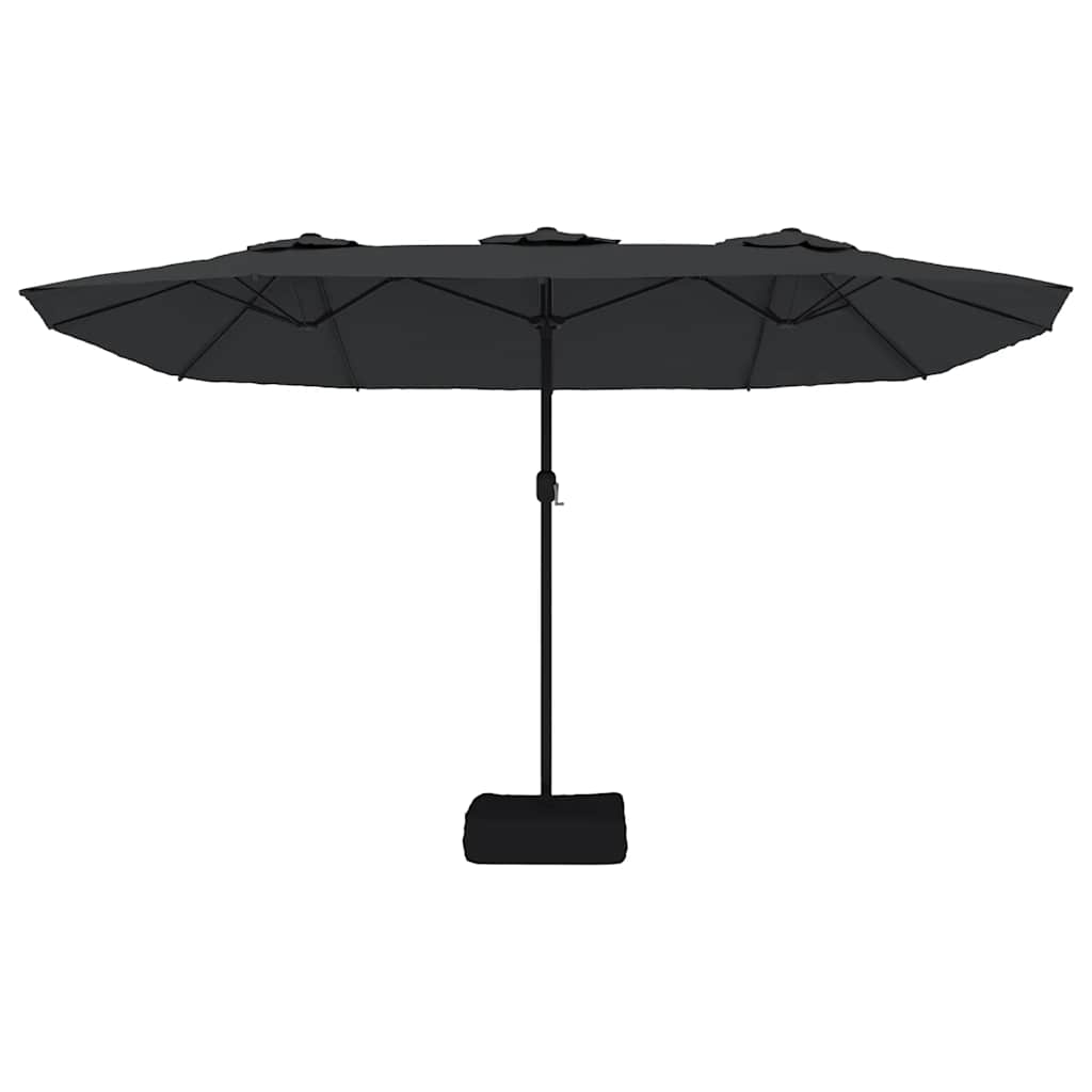 vidaXL Double-Head Garden Parasol Black 449x265 cm